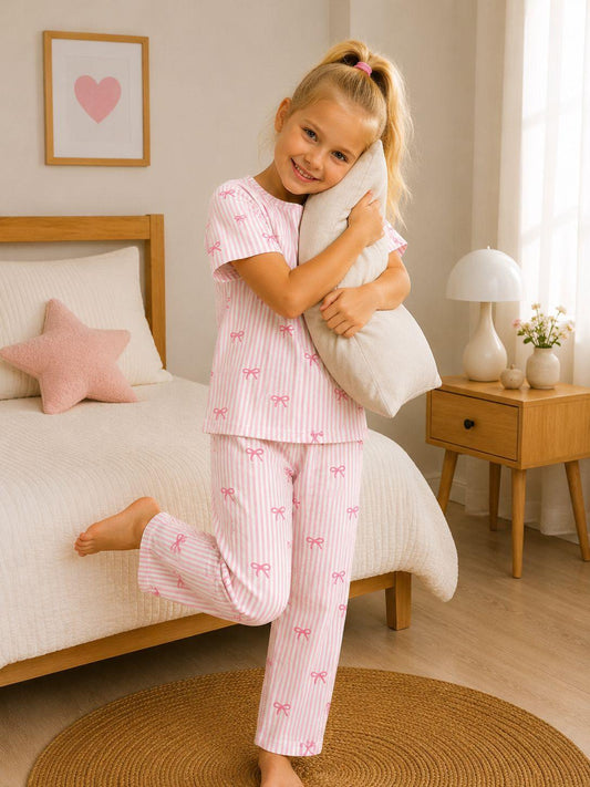 Classy Pink Bows Pajama